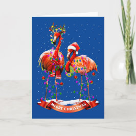 Frohe Weihnachten Flamingos Karte