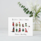 Frohe Weihnachten Fleece Seehunde Strickspringer Postkarte (Stehend Vorderseite)