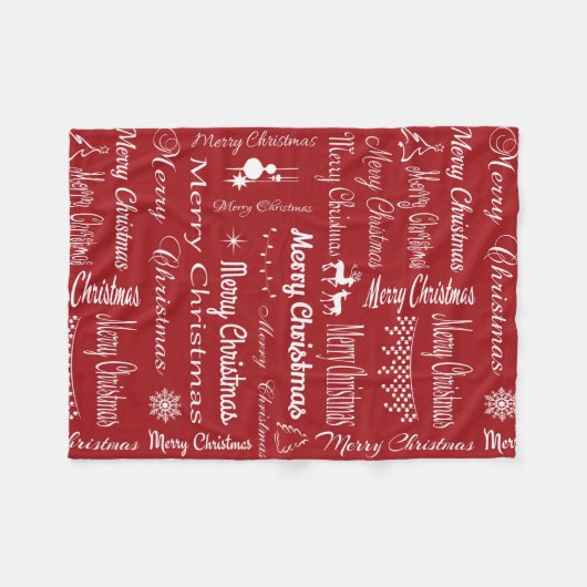 Frohe Weihnachten Fleecedecke (Vorderseite (Horizontal))