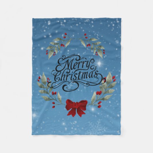 Frohe Weihnachten Fleecedecke (Vorderseite)