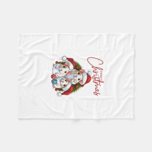 Frohe Weihnachten Fleecedecke (Vorderseite (Horizontal))