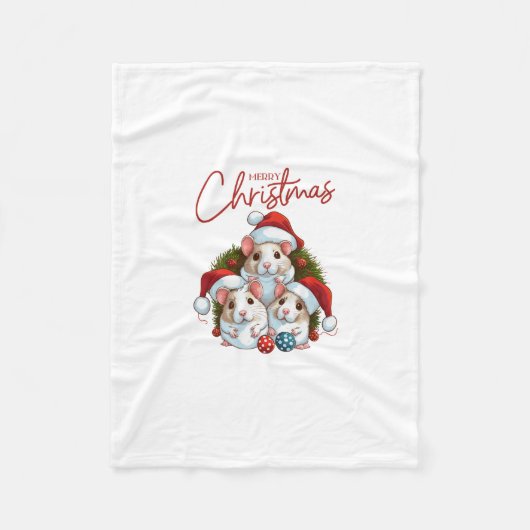 Frohe Weihnachten Fleecedecke (Vorderseite)