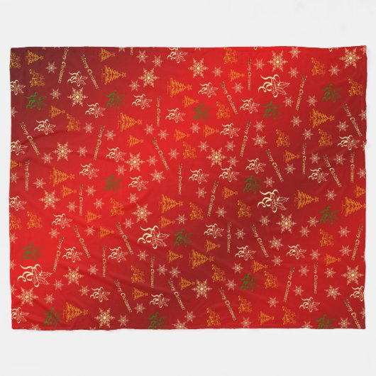 frohe Weihnachten Fleecedecke (Vorderseite (Horizontal))