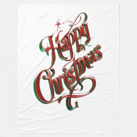 Frohe Weihnachten Fleecedecke (Vorderseite)