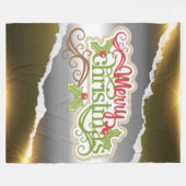 Frohe Weihnachten Fleecedecke (Vorderseite (Horizontal))