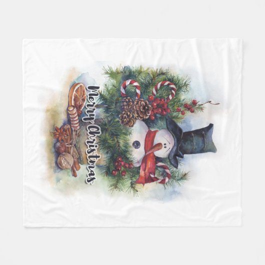 Frohe Weihnachten Fleecedecke (Vorderseite (Horizontal))