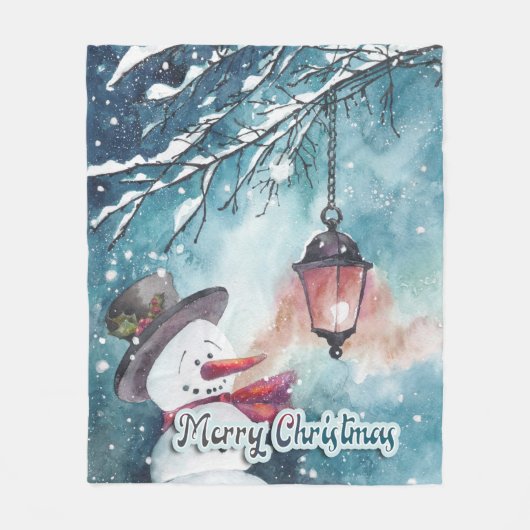 Frohe Weihnachten Fleecedecke (Vorderseite)