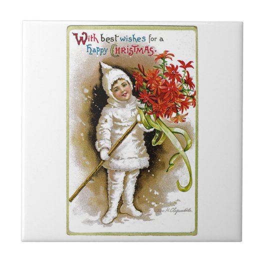 Frohe Weihnachten Fliese (Vorderseite)