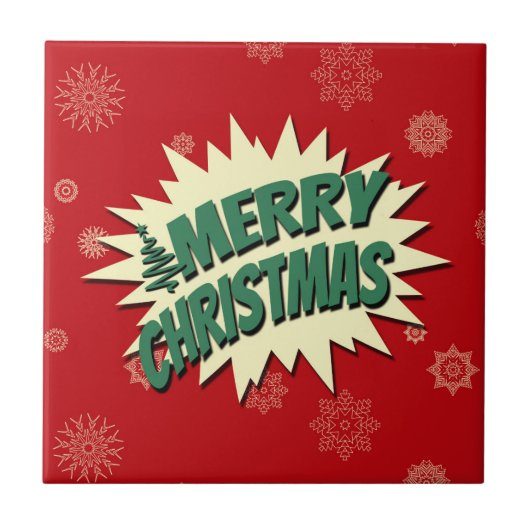 Frohe Weihnachten Fliese (Vorderseite)