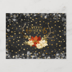 Frohe Weihnachten Floral Antlers Confetti