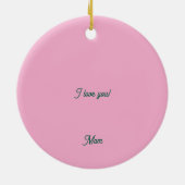 Frohe Weihnachten Floral Cat Keramik Ornament (Hinten)