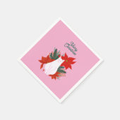 Frohe Weihnachten Floral Cat Serviette (Ecke)