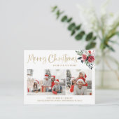 Frohe Weihnachten | Floral Change of Address Foto (Stehend Vorderseite)