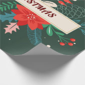 Frohe Weihnachten Floral Geschenkpapier (Ecke)
