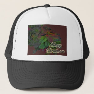 Frohe Weihnachten Floral Poinsettia Serie Truckerkappe