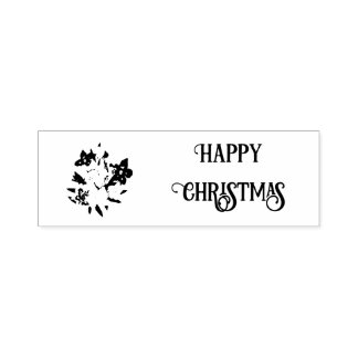 Frohe Weihnachten Floral-Stempel Permastempel