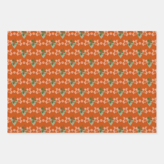 Frohe Weihnachten Floral Taube mit Herz Geschenkpapier Set (Vorderseite)