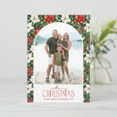 Frohe Weihnachten Florales Foto (Stehend Vorderseite)