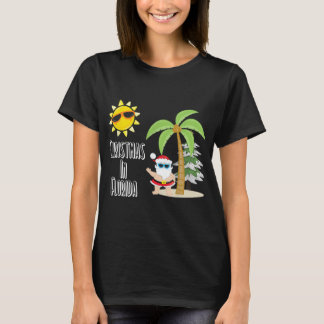 Frohe Weihnachten Florida Stil Santa Summer Beach T-Shirt