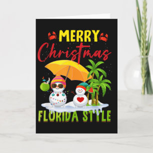 Frohe Weihnachten Florida Stil Schneemann Sommerfe Karte