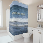 Frohe Weihnachten Florida Stil über tiefblaues Mee Duschvorhang (Beispiel)