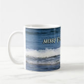 Frohe Weihnachten Florida Stil über tiefblaues Mee Kaffeetasse (Links)