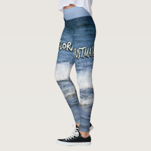 Frohe Weihnachten Florida Stil über tiefblaues Mee Leggings