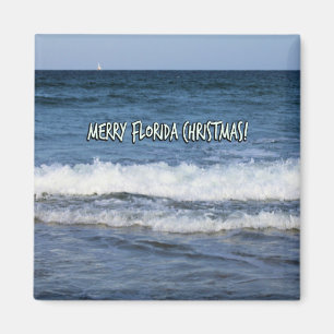 Frohe Weihnachten Florida Stil über tiefblaues Mee Magnet