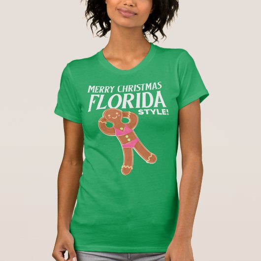 Frohe Weihnachten FLORIDA STYLE Gingerbread Bikini T-Shirt (Vorderseite)