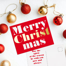 Frohe Weihnachten Folien-Feiertags-Grußkarte Folien Feiertagspostkarte