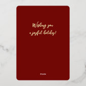 frohe Weihnachten Folien Feiertagskarte (Rückseite)