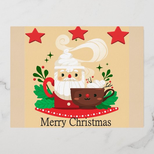 Frohe Weihnachten Folien Feiertagspostkarte