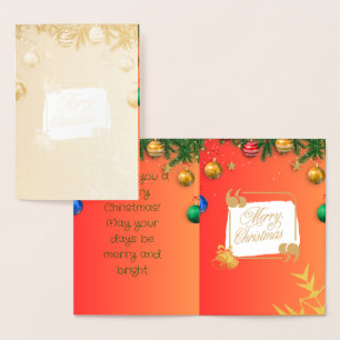 frohe Weihnachten Folienkarte