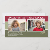 Frohe Weihnachten Foto - 2 Fotos Pastellstreifen (Vorderseite)