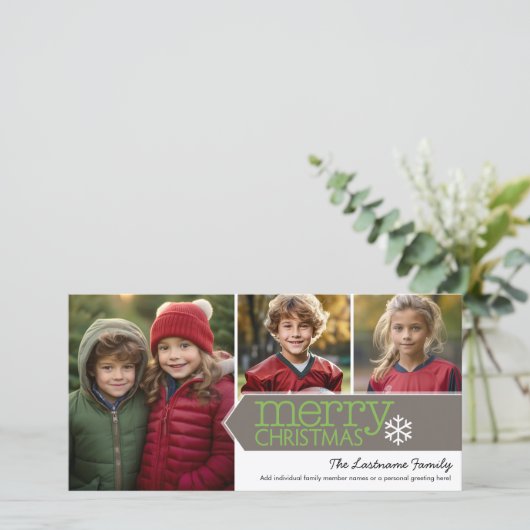 Frohe Weihnachten Foto - 3 Fotos (Stehend Vorderseite)