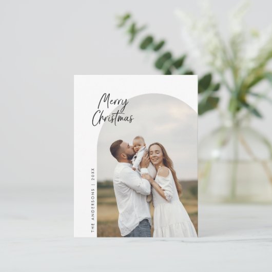 Frohe Weihnachten, Foto, Arch Frame Gruß Postkarte (Stehend Vorderseite)