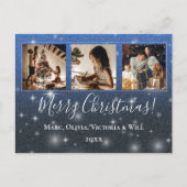 Frohe Weihnachten Foto Blue Glitzer (Vorderseite)