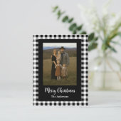 Frohe Weihnachten Foto Büffel Karo Schwarz Weiß (Stehend Vorderseite)