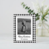 Frohe Weihnachten Foto Büffel Karo Schwarz Weiß (Stehend Vorderseite)