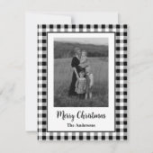 Frohe Weihnachten Foto Büffel Karo Schwarz Weiß (Vorderseite)