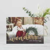 Frohe Weihnachten Foto-Card Gold-Folie Weihnachten Einladung (Stehend Vorderseite)