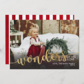 Frohe Weihnachten Foto-Card Gold-Folie Weihnachten Einladung (Vorne/Hinten)