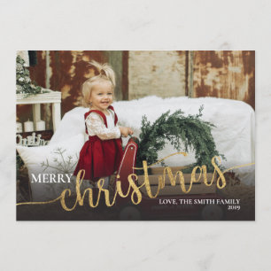 Frohe Weihnachten Foto-Card Gold-Folie Weihnachten Einladung