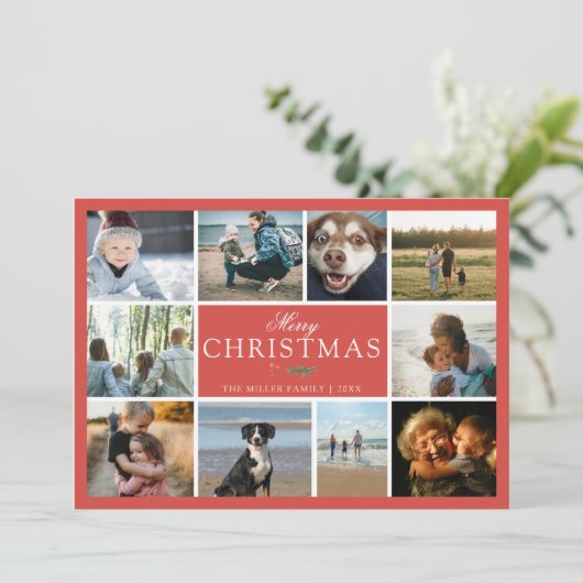 Frohe Weihnachten Foto Collage (Stehend Vorderseite)