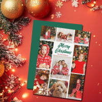 Frohe Weihnachten Foto Collage 2025 in fett grün
