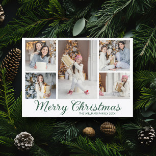 Frohe Weihnachten Foto-Collage Elegantes grünes Sk
