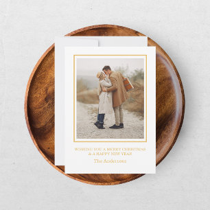 Frohe Weihnachten Foto Collage Goldene Festkarte Einladung