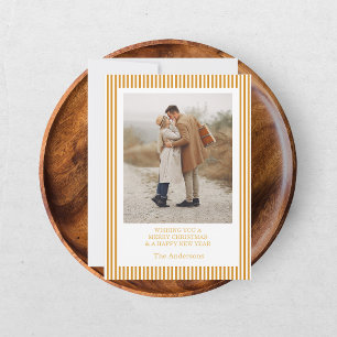 Frohe Weihnachten Foto-Collage Goldene Festtagskar Einladung