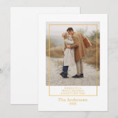 Frohe Weihnachten Foto-Collage Goldene Weihnachtsk Einladung (Vorne/Hinten)