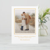 Frohe Weihnachten Foto-Collage Goldene Weihnachtsk Einladung (Stehend Vorderseite)